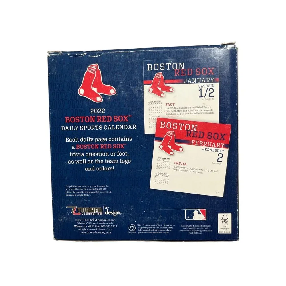 Boston Red Sox 2022 Daily Sports Calendar With Facts & Trivia 11t